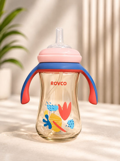 ROVCO 3 in 1 Acrylic Feeding Bottle With Weighted Straw 300ml
