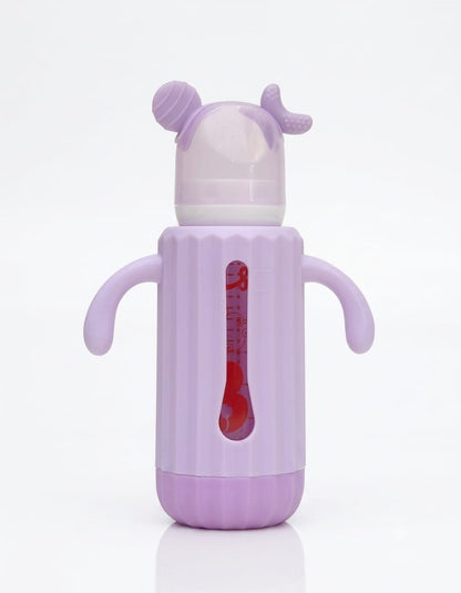 Crescent glass bottle with plastic cover 240ml