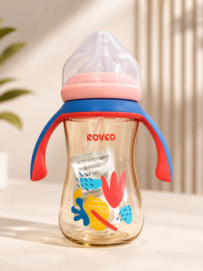 ROVCO 3 in 1 Acrylic Feeding Bottle With Weighted Straw 300ml