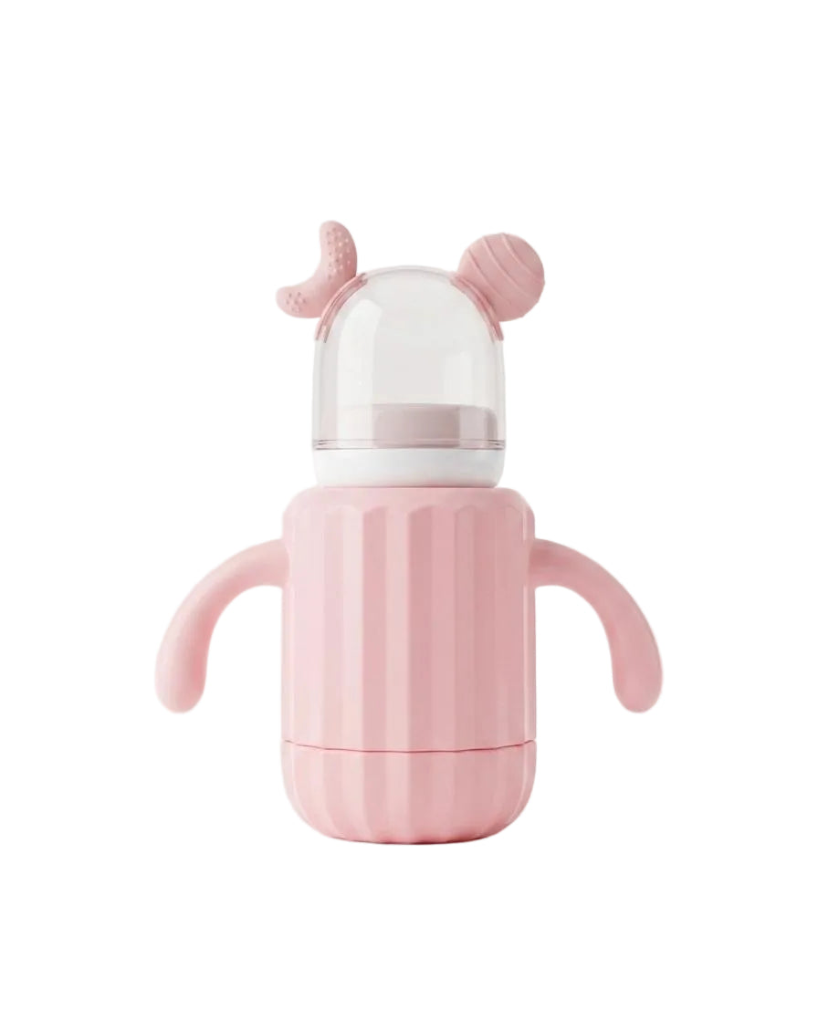 Crescent Glass Bottle with Plastic Cover