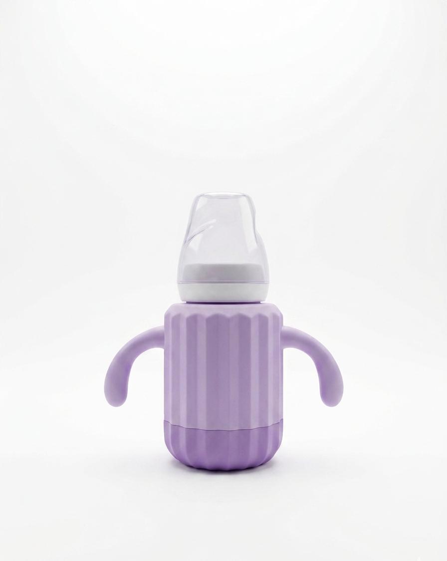 Crescent Glass Bottle with Plastic Cover